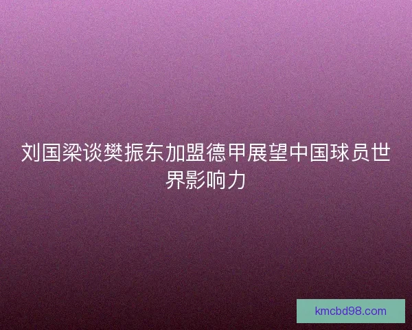 刘国梁谈樊振东加盟德甲展望中国球员世界影响力